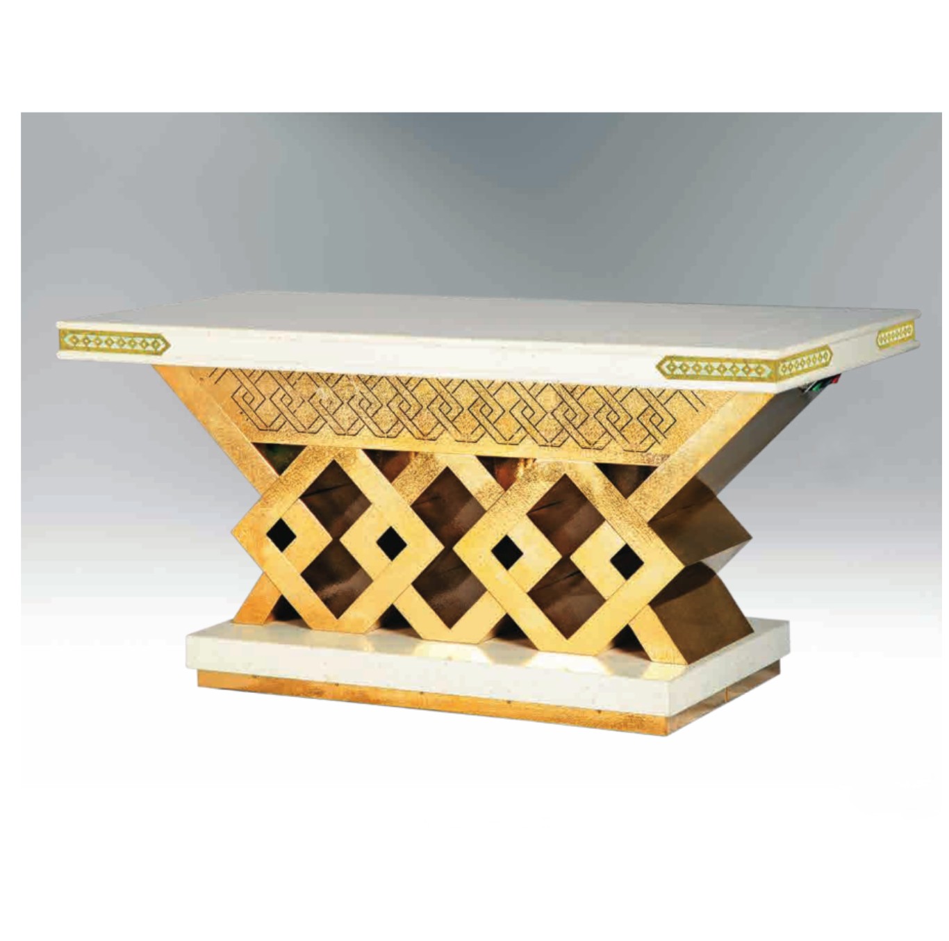 Dubai top restaurants tables marble top modern buffet table gold design