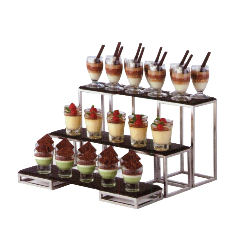 Hotel dessert equipment price list supplies stainless steel buffet display stand