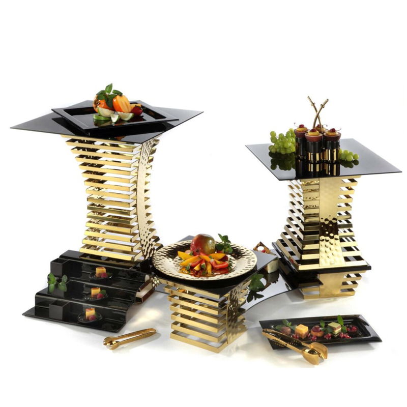 Hotel used commercial kitchen equipment buffet cake display stand set for wedding decoration